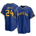MATTH S.Mariners #24 Ken Griffey Jr Player Royal City Connect Home Game Stitched Jerseys