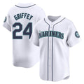 MATTH S.Mariners #24 Ken Griffey Jr Player White Home Limited Stitched Jerseys