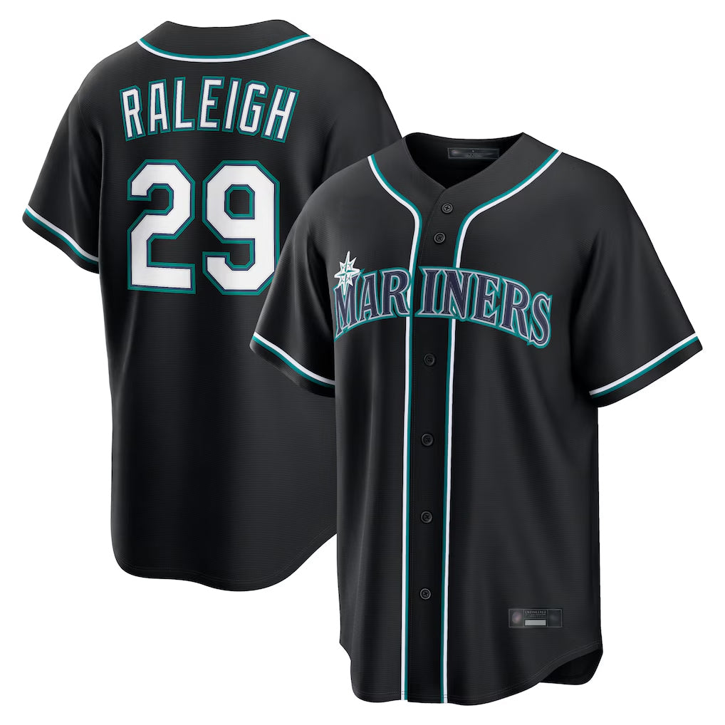 MATTH S.Mariners #29 Cal Raleigh Player Black Fashion Home Limited Stitched Jerseys