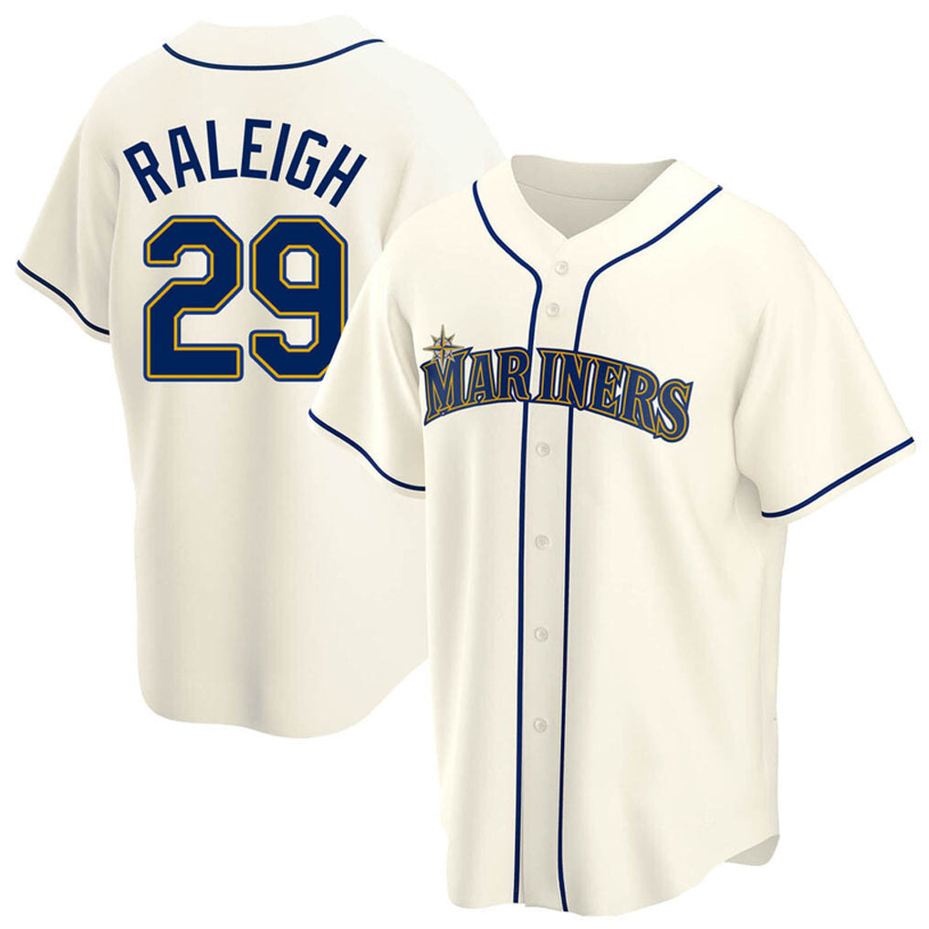 MATTH S.Mariners #29 Cal Raleigh Player Cream Home Game Stitched Jerseys