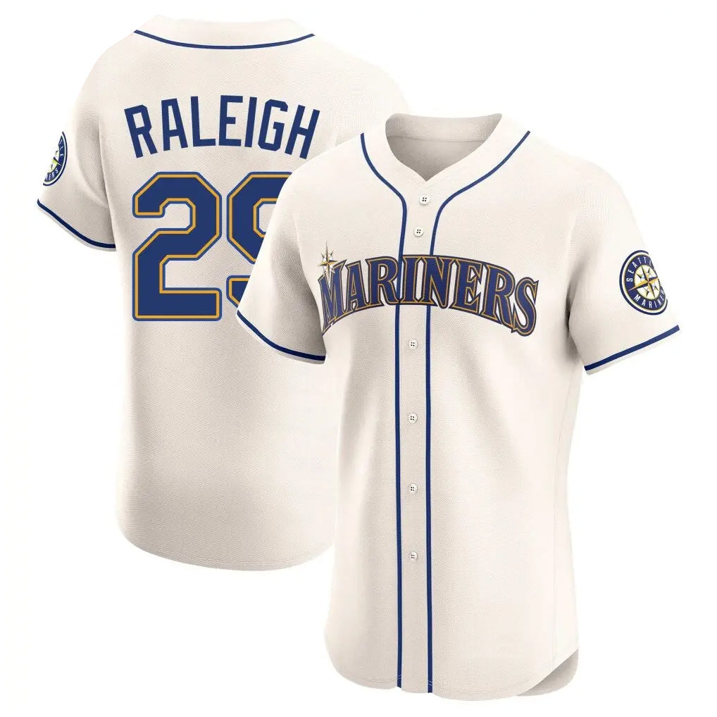 MATTH S.Mariners #29 Cal Raleigh Player Cream Home Limited Elite Stitched Jerseys
