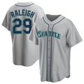 MATTH S.Mariners #29 Cal Raleigh Player Gray Home Game Stitched Jerseys