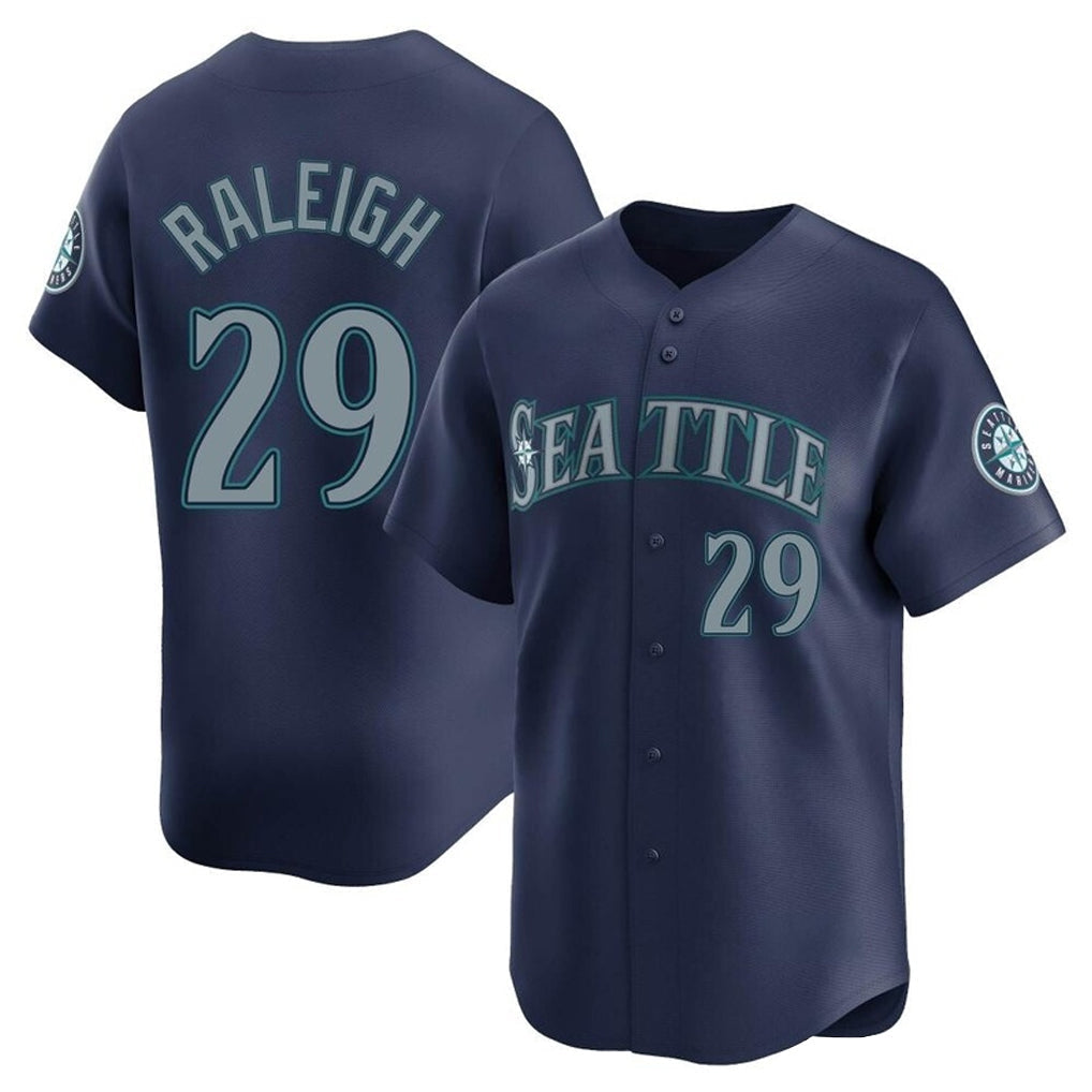 MATTH S.Mariners #29 Cal Raleigh Player Navy Home Limited Stitched Jerseys