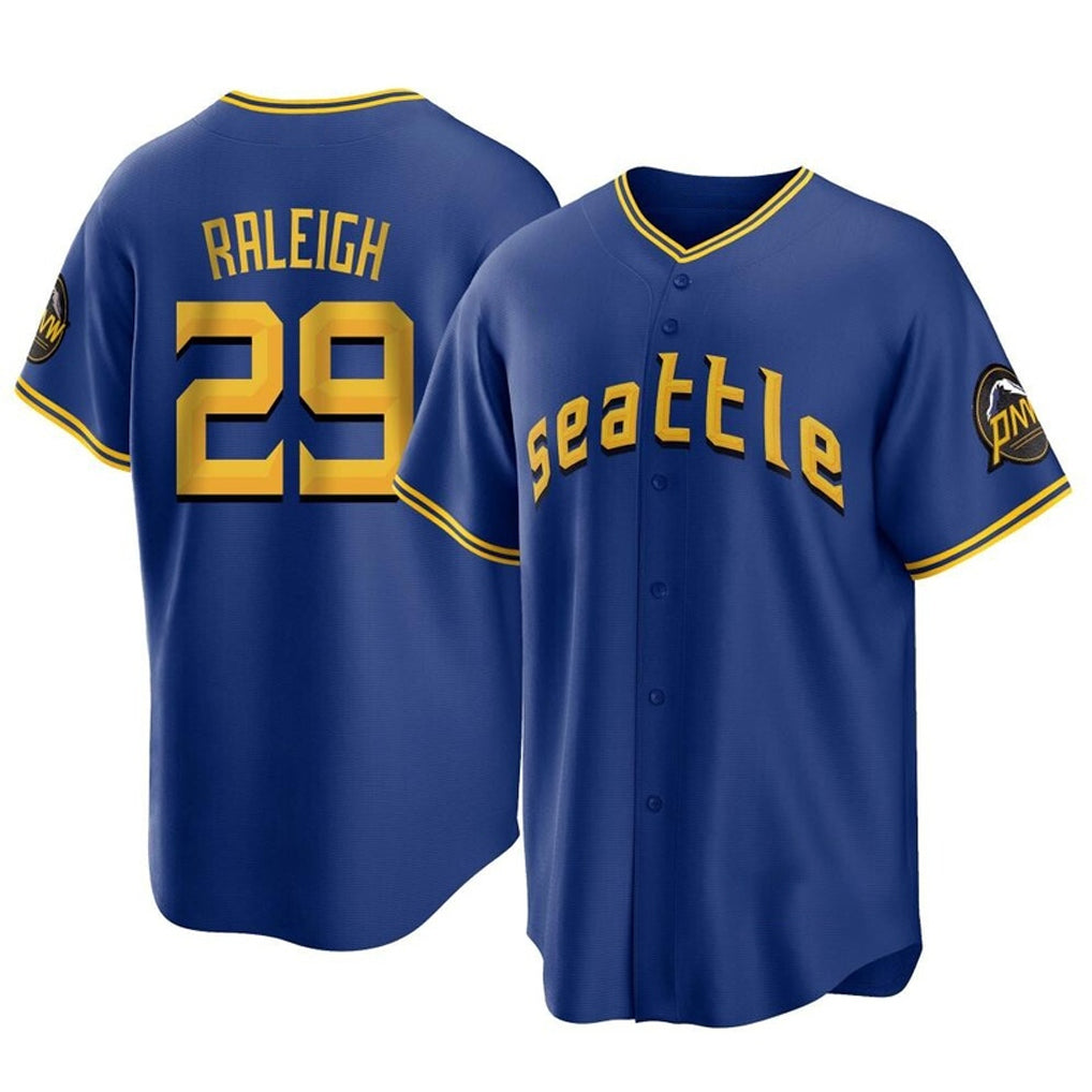 MATTH S.Mariners #29 Cal Raleigh Player Royal City Connect Home Game Stitched Jerseys