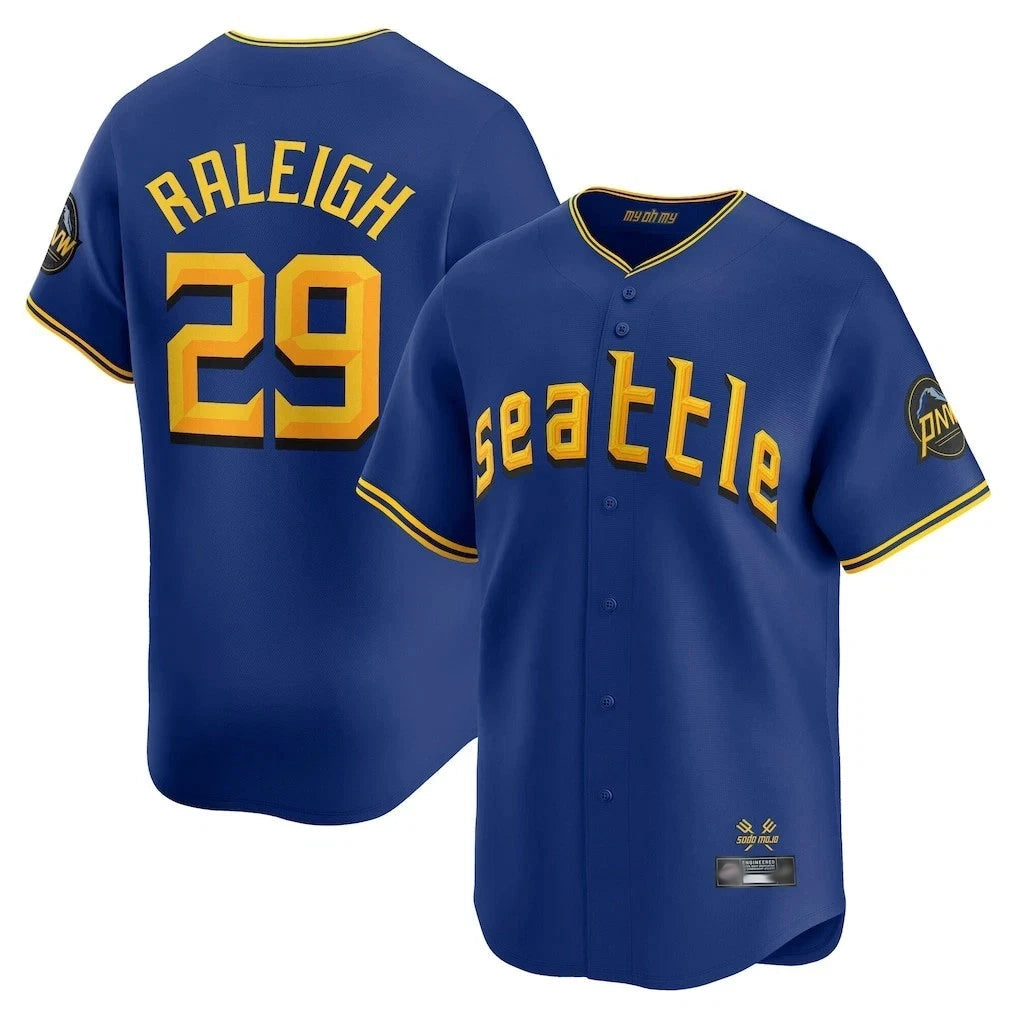 MATTH S.Mariners #29 Cal Raleigh Player Royal City Connect Home Limited Stitched Jerseys