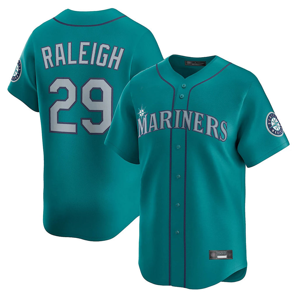 MATTH S.Mariners #29 Cal Raleigh Player Teal Home Limited Stitched Jerseys