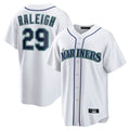 MATTH S.Mariners #29 Cal Raleigh Player White Home Game Stitched Jerseys