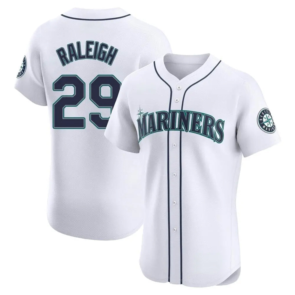 MATTH S.Mariners #29 Cal Raleigh Player White Home Limited Elite Stitched Jerseys