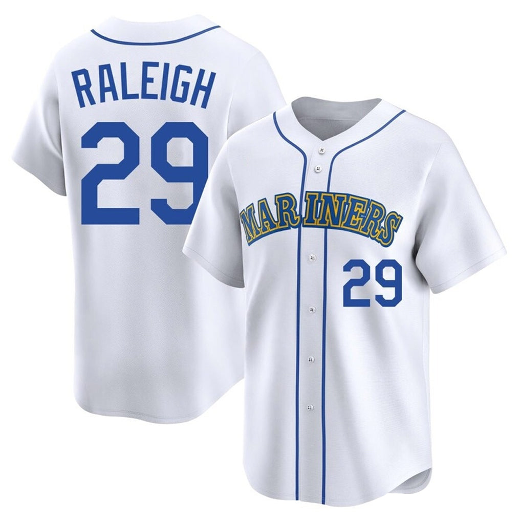 MATTH S.Mariners #29 Cal Raleigh Player White Pitch Fashion Game Stitched Jerseys