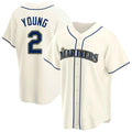 MATTH S.Mariners #2 Cole Young Player Cream Home Game Stitched Jerseys