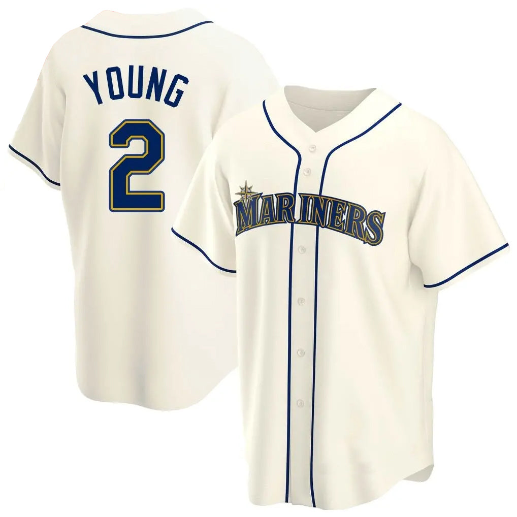 MATTH S.Mariners #2 Cole Young Player Cream Home Game Stitched Jerseys