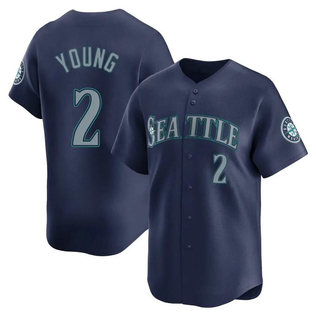 MATTH S.Mariners #2 Cole Young Player Navy Home Limited Stitched Jerseys