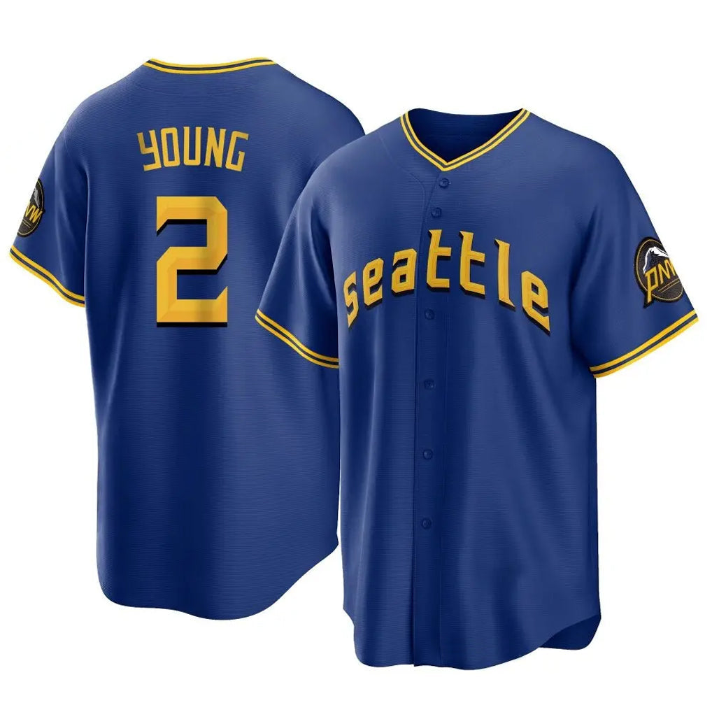 MATTH S.Mariners #2 Cole Young Player Royal City Connect Home Game Stitched Jerseys