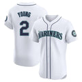 MATTH S.Mariners #2 Cole Young Player White Home Limited Elite Stitched Jerseys