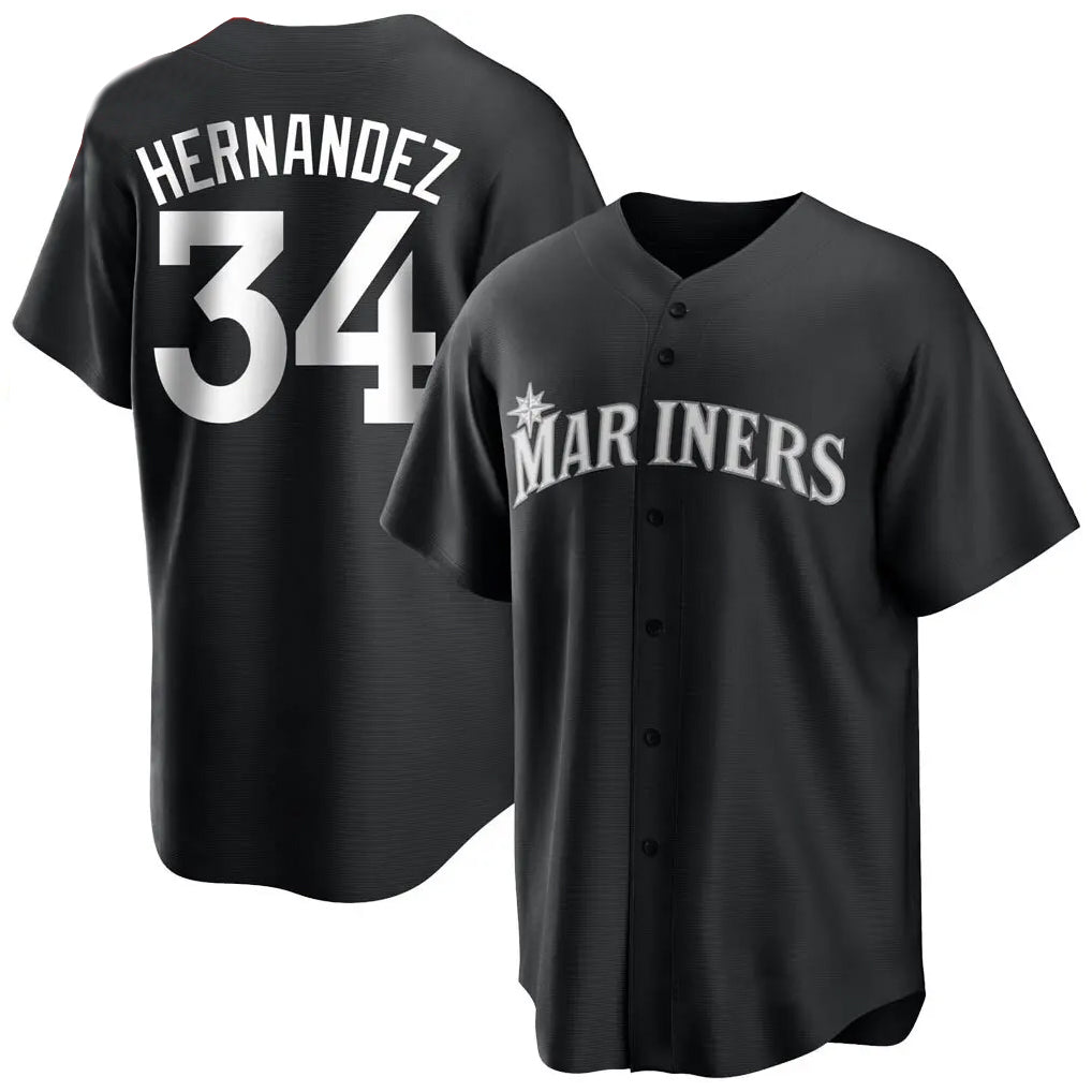 MATTH S.Mariners #34 Felix Hernandez Player Black Home Limited Stitched Jerseys