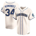 MATTH S.Mariners #34 Felix Hernandez Player Cream Home Limited Stitched Jerseys