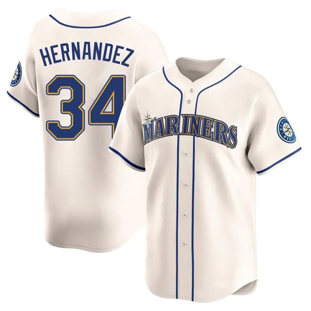 MATTH S.Mariners #34 Felix Hernandez Player Cream Home Limited Stitched Jerseys