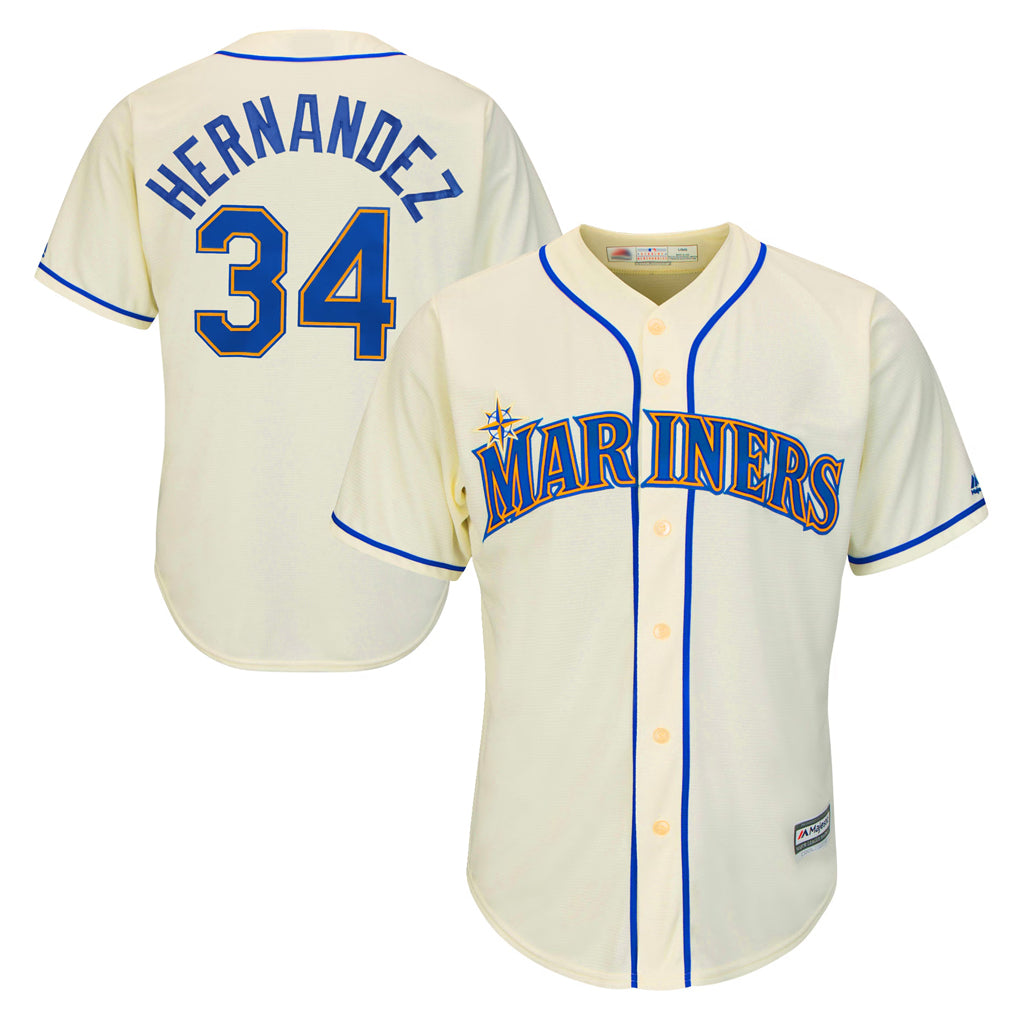 MATTH S.Mariners #34 Felix Hernandez Player Cream Majestic Home Cool Base Limited Stitched Jerseys