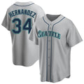 MATTH S.Mariners #34 Felix Hernandez Player Gray Home Game Stitched Jerseys