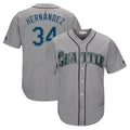 MATTH S.Mariners #34 Felix Hernandez Player Gray Majestic Home Cool Base Limited Stitched Jerseys