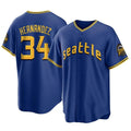 MATTH S.Mariners #34 Felix Hernandez Player Royal City Connect Home Game Stitched Jerseys