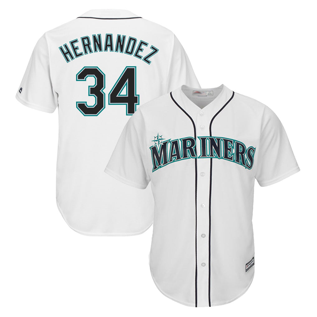 MATTH S.Mariners #34 Felix Hernandez Player White Majestic Home Cool Base Limited Stitched Jerseys
