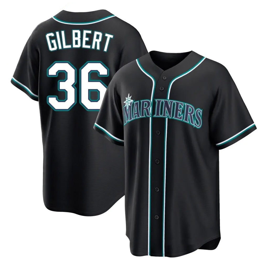 MATTH S.Mariners #36 Logan Gilbert Player Black Fashion Home Limited Stitched Jerseys