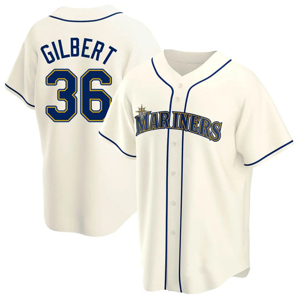 MATTH S.Mariners #36 Logan Gilbert Player Cream Home Game Stitched Jerseys