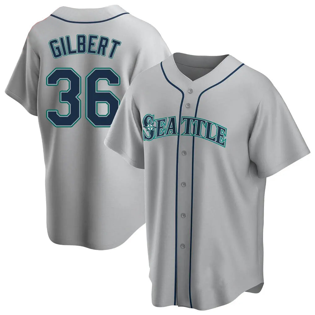 MATTH S.Mariners #36 Logan Gilbert Player Gray Home Game Stitched Jerseys