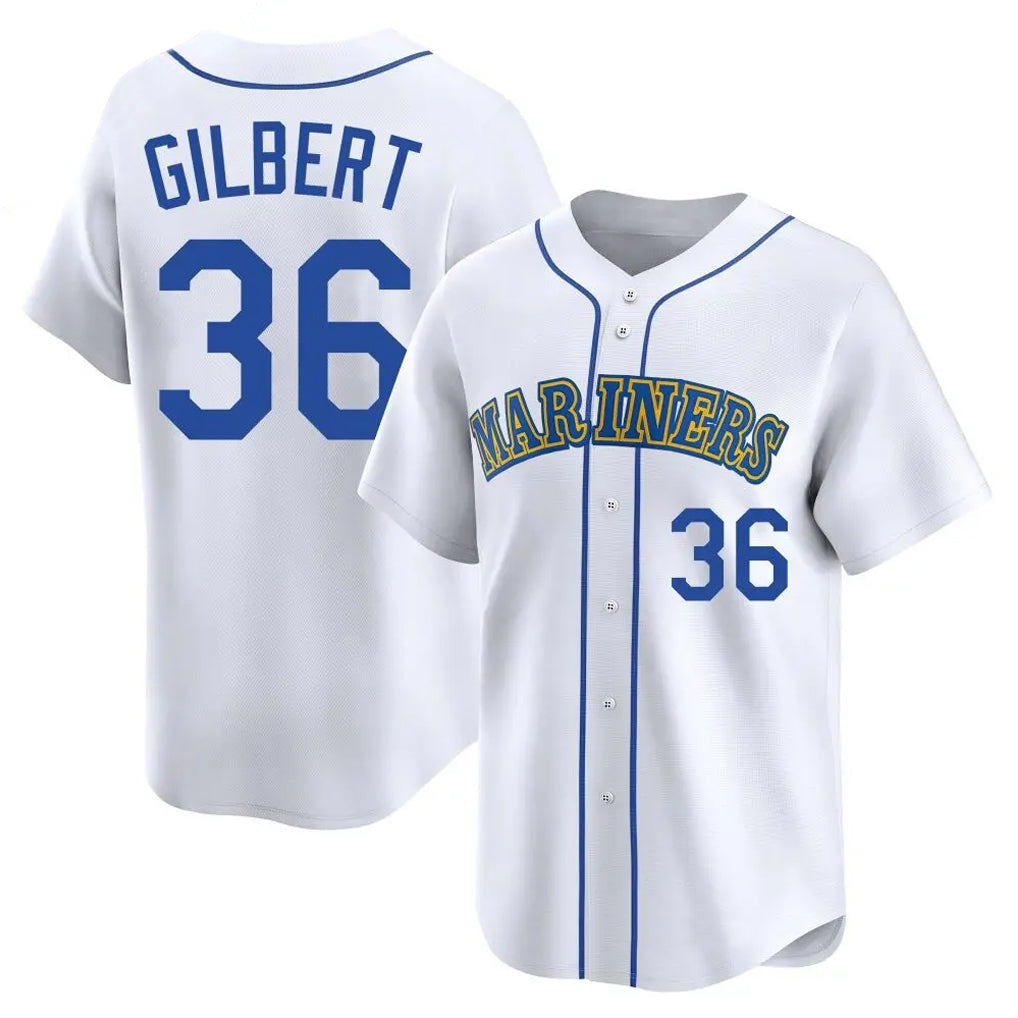MATTH S.Mariners #36 Logan Gilbert Player White Throwback Cooperstown Collection Limited Game Stitched Jerseys