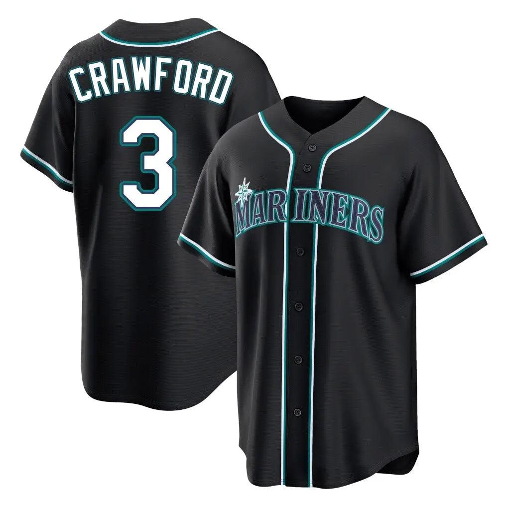 MATTH S.Mariners #3 J.P. Crawford Player Black Fashion Home Limited Stitched Jerseys