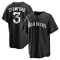 MATTH S.Mariners #3 J.P. Crawford Player Black Home Limited Stitched Jerseys
