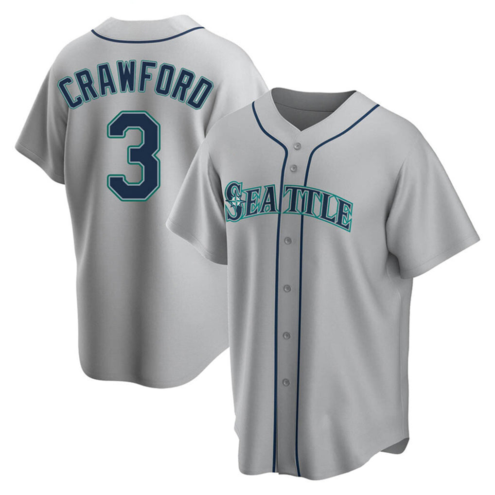 MATTH S.Mariners #3 J.P. Crawford Player Gray Home Game Stitched Jerseys