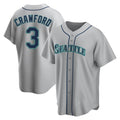 MATTH S.Mariners #3 J.P. Crawford Player Gray Home Game Stitched Jerseys