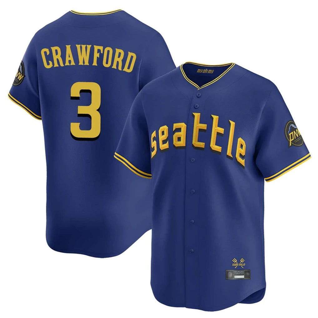 MATTH S.Mariners #3 J.P. Crawford Player Royal City Connect Home Limited Stitched Jerseys