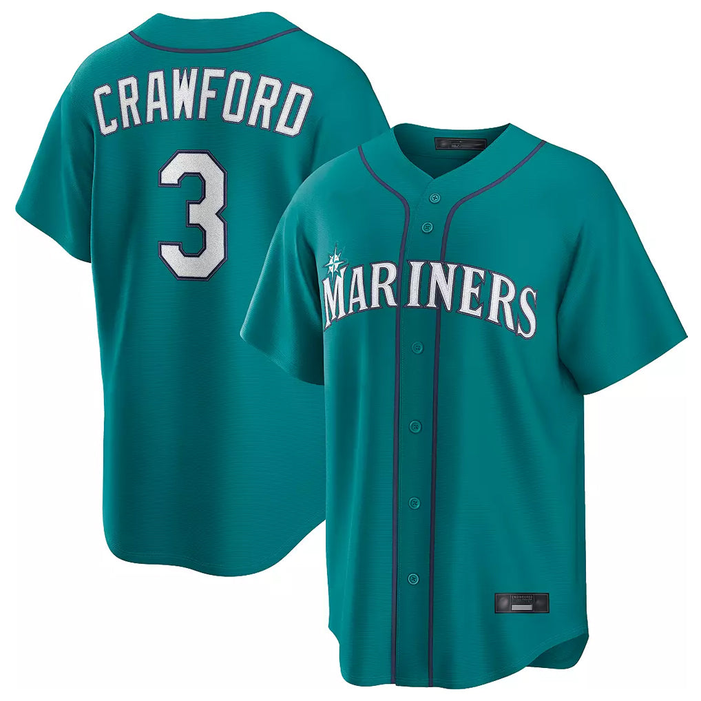 MATTH S.Mariners #3 J.P. Crawford Player Teal Home Game Stitched Jerseys