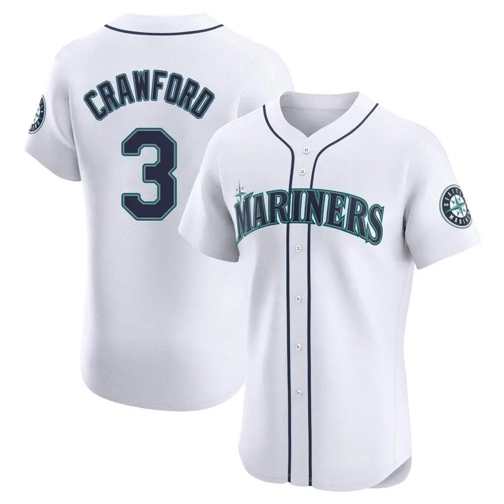 MATTH S.Mariners #3 J.P. Crawford Player White Home Limited Elite Stitched Jerseys