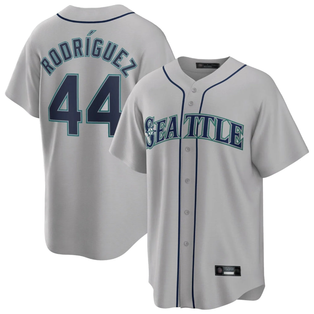 MATTH S.Mariners #44 Julio Rodriguez Player Gray Home Game Stitched Jerseys