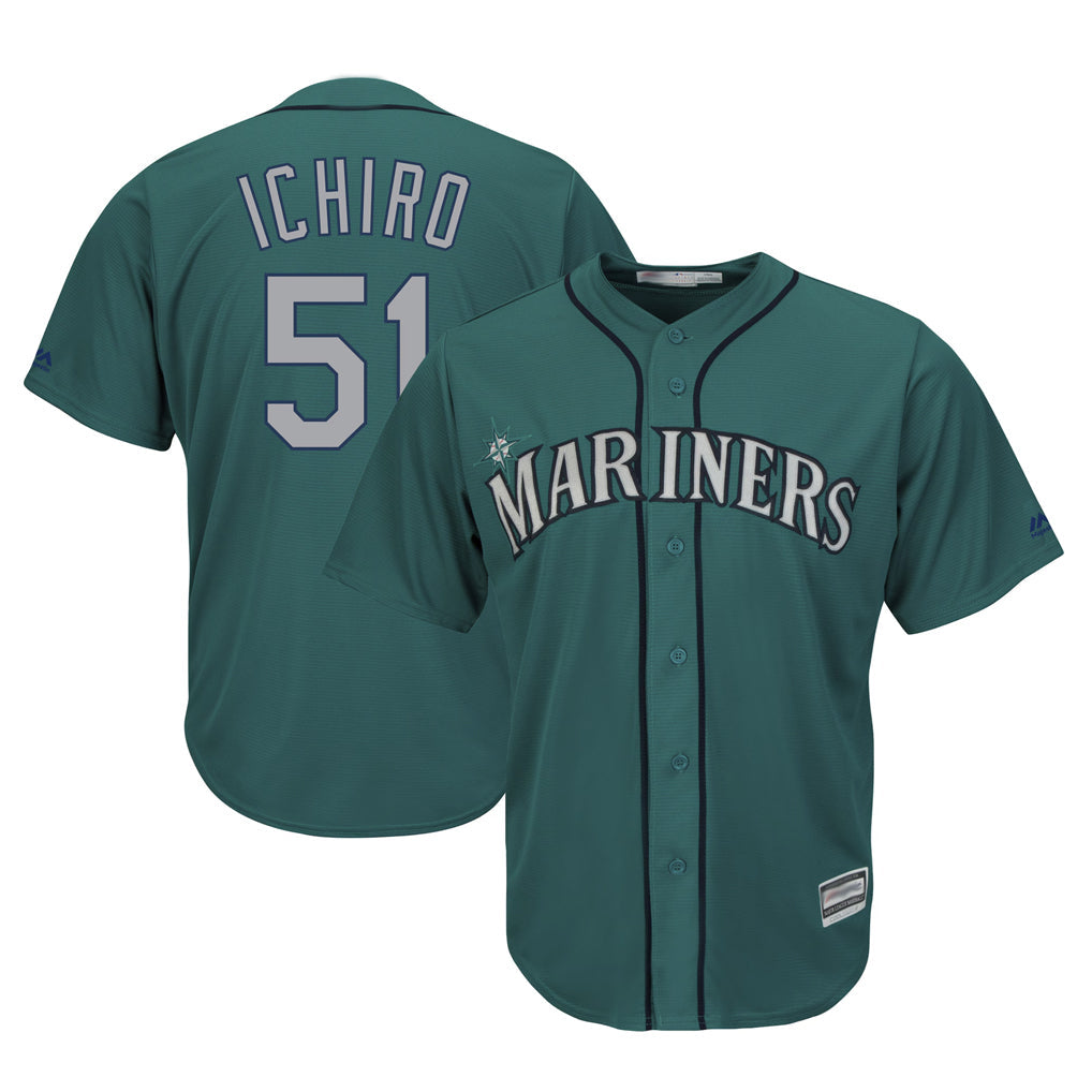 MATTH S.Mariners #51 Ichiro Suzuki Player Aqua Majestic Cool Base Limited Stitched Jerseys