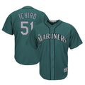 MATTH S.Mariners #51 Ichiro Suzuki Player Aqua Majestic Cool Base Limited Stitched Jerseys