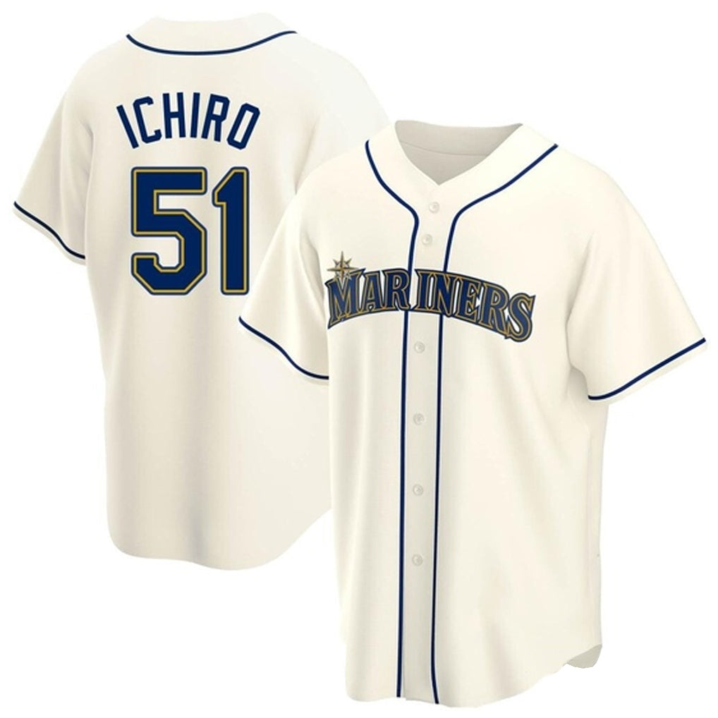 MATTH S.Mariners #51 Ichiro Suzuki Player Cream Home Game Stitched Jerseys