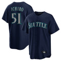 MATTH S.Mariners #51 Ichiro Suzuki Player Navy Home Game Stitched Jerseys