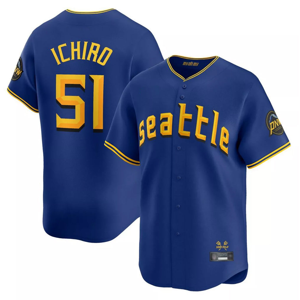 MATTH S.Mariners #51 Ichiro Suzuki Player Royal City Connect Home Limited Stitched Jerseys