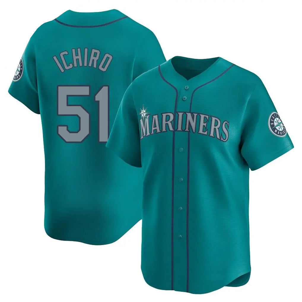 MATTH S.Mariners #51 Ichiro Suzuki Player Teal Home Limited Stitched Jerseys