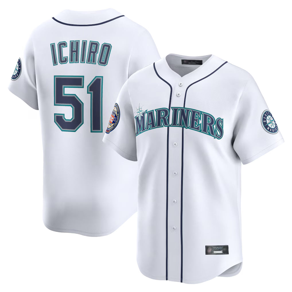MATTH S.Mariners #51 Ichiro Suzuki Player White 2025 National Hall of Fame Home Limited Stitched Jerseys