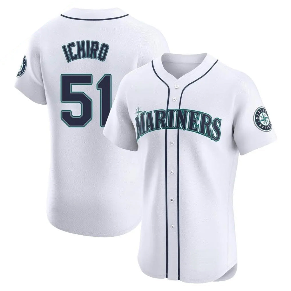 MATTH S.Mariners #51 Ichiro Suzuki Player White Home Limited Elite Stitched Jerseys