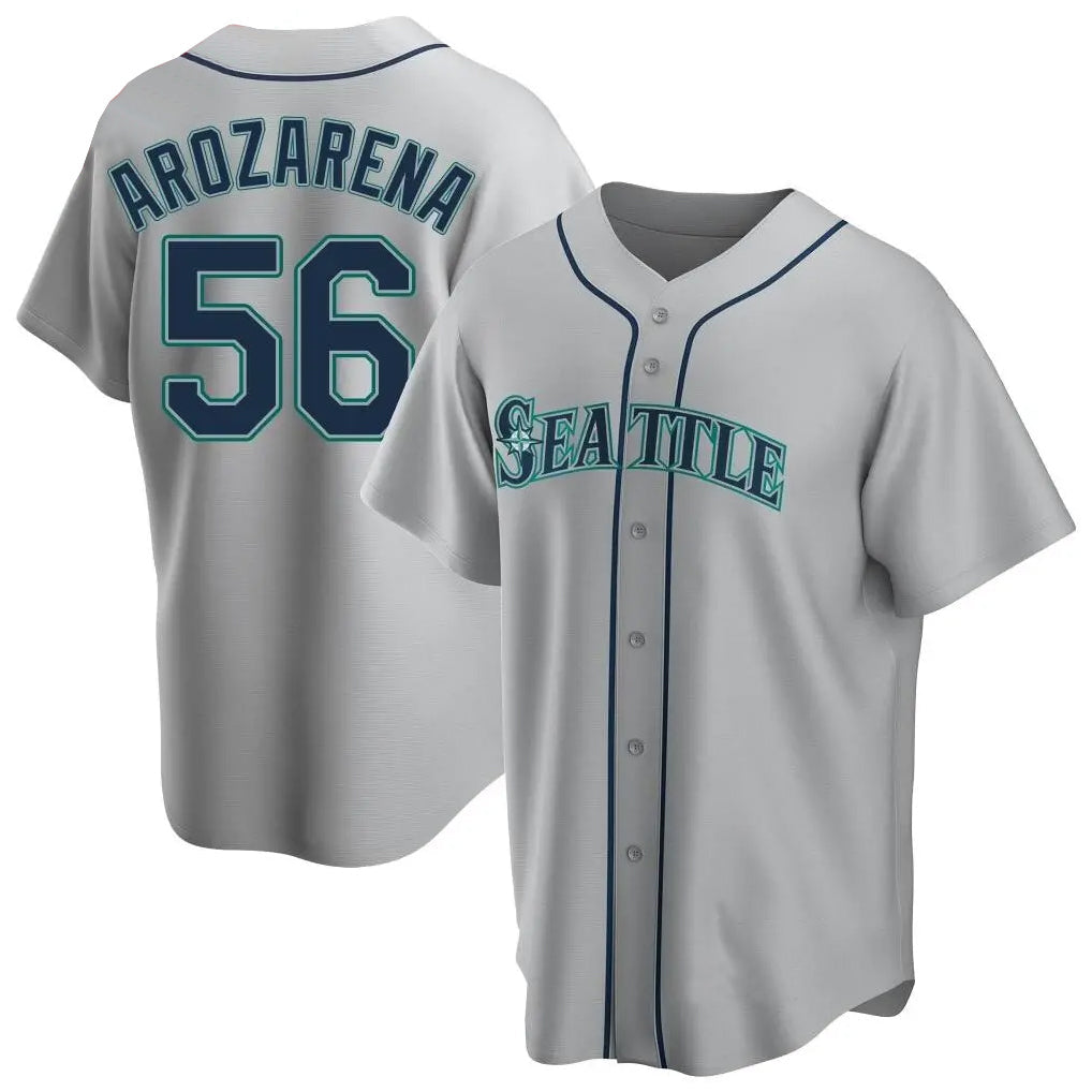 MATTH S.Mariners #56 Randy Arozarena Player Gray Home Game Stitched Jerseys