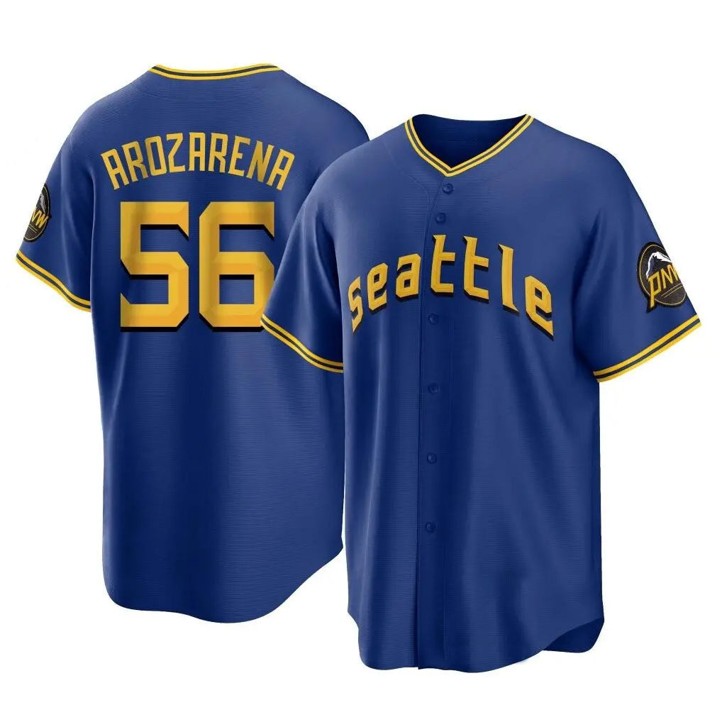 MATTH S.Mariners #56 Randy Arozarena Player Royal Home Game Stitched Jerseys