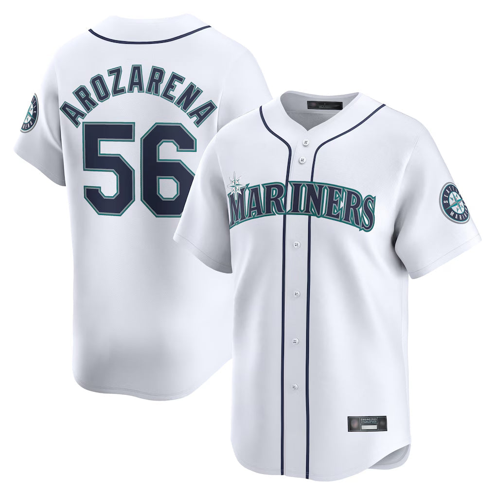 MATTH S.Mariners #56 Randy Arozarena Player White Home Limited Stitched Jerseys