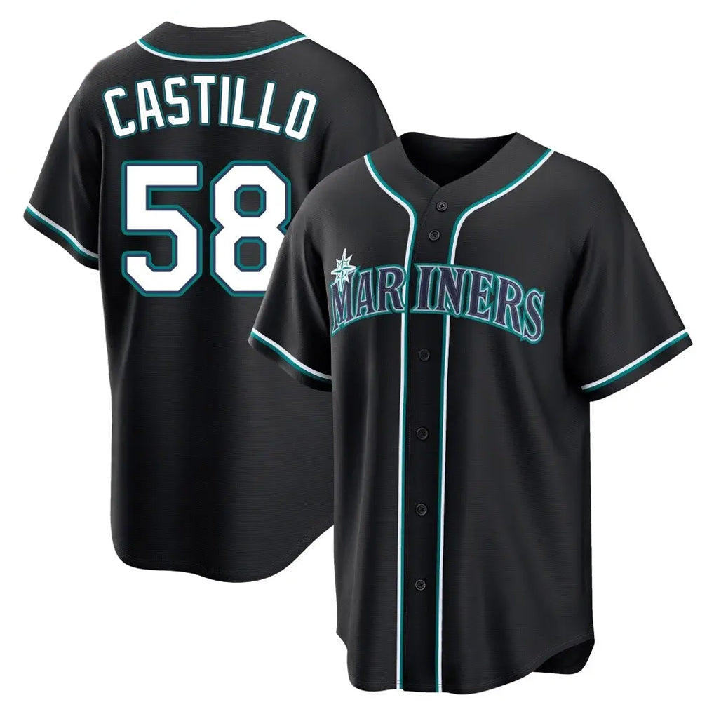 MATTH S.Mariners #58 Luis Castillo Player Black Fashion Home Limited Stitched Jerseys